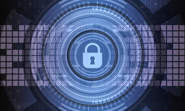 Digital image on the topic of data protection with padlock, lock