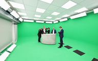 Politischer Talk im GreenScreenStudio der mbw. Markus Söder im Gespräch mit Bertram Brossardt